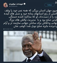 واکنش مولاوردی به درگذشت کوفی عنان