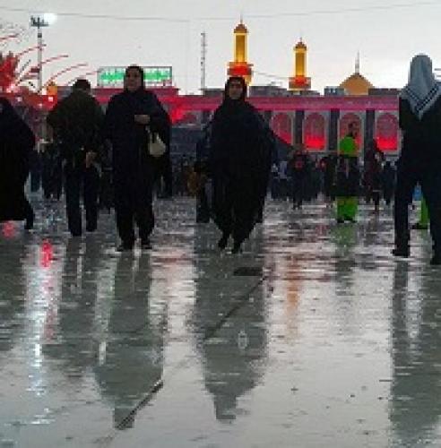  عکس/ باراش شدید باران در بین‌الحرمین