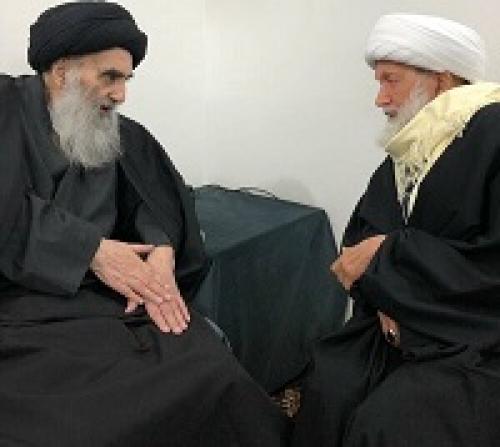  عکس/ دیدار شیخ عیسی قاسم با آیت الله سیستانی