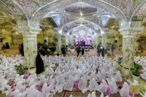 تصویر جالب از جشن تکلیف 1000 دختر در نجف