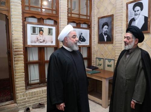 عکس/حضور روحانی در بیت تاریخی حضرت امام