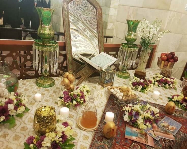 عکس/ سفره هفت‌سین در حرم حضرت رقیه(س)