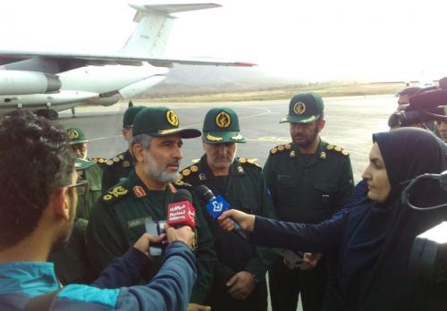  سردار حاجی زاده در ایلام: امکانات بالگردی و هواپیماهای بدون سرنشین سپاه در خدمت سیل‌زدگان است 