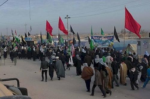 ازدحام شدید زائران در جاده نجف به کربلا + فیلم 