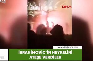 فیلم/هواداران مالمومجسمه زلاتان راآتش زدند