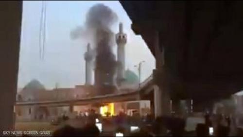 آتش‌زدن بخشی ازآرامگاه محمدباقرحکیم درنجف 