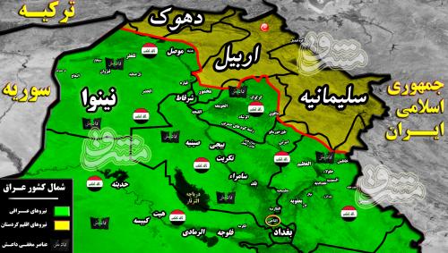 جزئیات حملات هوایی رژیم تروریستی آمریکا به کاروان نیروهای عراقی در شمال بغداد/ تکذیب خبر شهادت ۳ فرمانده ارشد حشدالشعبی + نقشه میدانی
