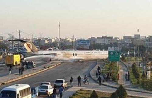 فیلم/ نمایی دیگر از هواپیمای حادثه‌دیده در ماهشهر