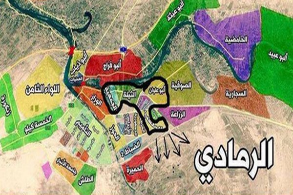 گلوی داعش در الرمادی فشار شده است+نقشه