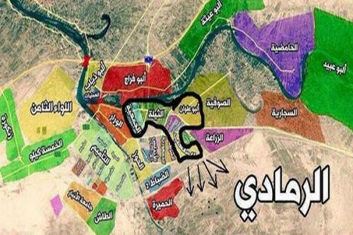 گلوی داعش در الرمادی فشار شده است+نقشه