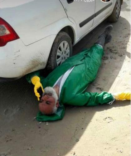 عکسی جالب ازامام جمعه آبادان در روزهای کرونایی
