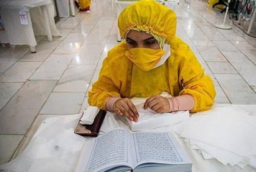  عکس/ تولید ماسک در ماه مبارک رمضان