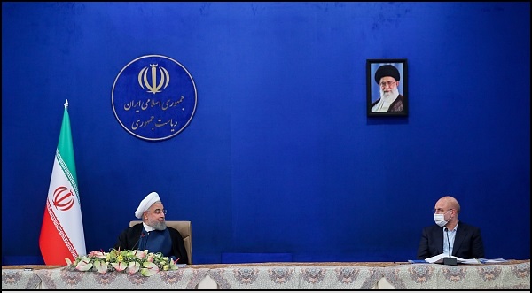 عکس/ نگاه قالیباف و روحانی به یکدیگر