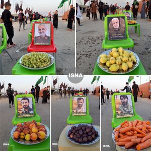  تصویر شهید سلیمانی در مسیر راهپمایی اربعین