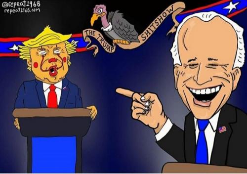 کاریکاتور/ زاویه‌ جدید مناظره ترامپ و بایدن!
