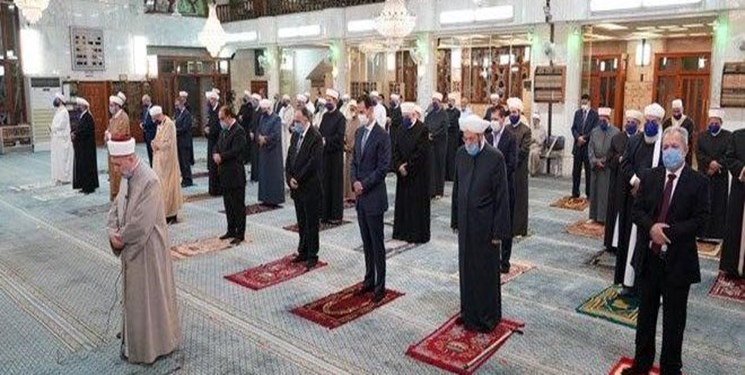 حضوربشاراسد در مراسم میلاد نبی اکرم(ص) 
