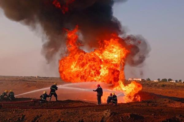 انفجار خط لوله گاز با پهپاد 