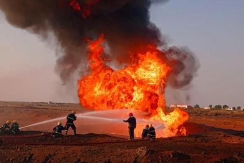 انفجار خط لوله گاز با پهپاد 