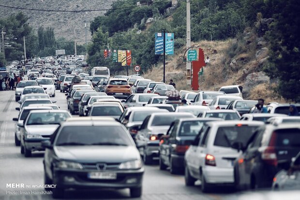 ترافیک سنگین در محور چالوس 