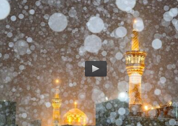  فیلم/ بارش برف حرم امام رضا(ع) را سفیدپوش کرد