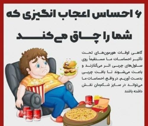 اینفوگرافی /۶ احساس اعجاب‌انگیزی که شما را چاق می‌کند