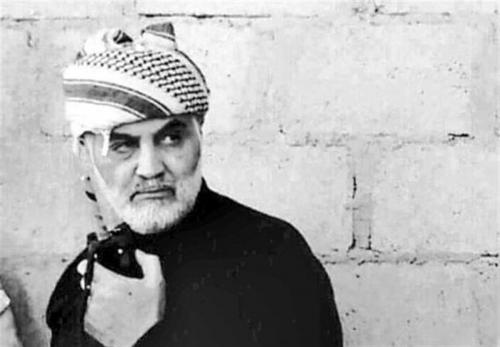  حضور سردار سلیمانی در رژه نظامی غزه+عکس