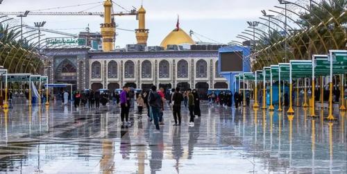 کربلا زیر باران بهاری صبح امروز+عکس و فیلم