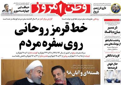 صفحه اول روزنامه های صبح امروز / دوشنبه 25 اسفند 