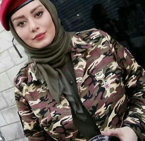 سحر قریشی با لباس نظامی + عکس