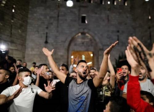 خوشحالی شبانه فلسطینی‌ها در بیت‌المقدس