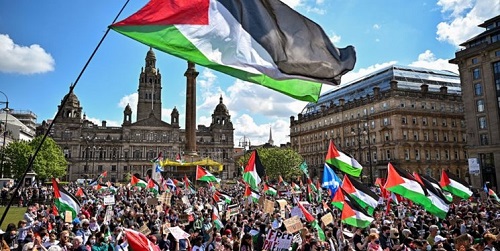  فیلم/ تجمع بزرگ حمایت از فلسطین در اسکاتلند