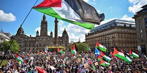  فیلم/ تجمع بزرگ حمایت از فلسطین در اسکاتلند