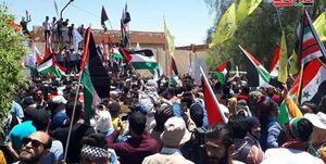  تجمع مردمی در دمشق برای حمایت از ملت فلسطین +عکس