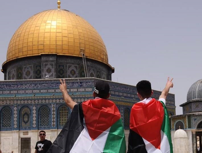 جشن پیروزی جبهه مقاومت فلسطین در مسجدالاقصی