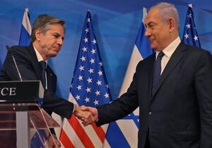  اعتراض فلسطینی‌ها علیه بلینکن 