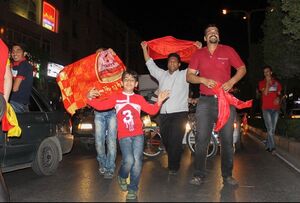 هواداران تیم فولاد در اهواز به شادی پرداختند