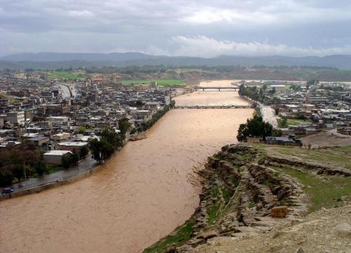 طغیان رودخانه در پل‌دختر