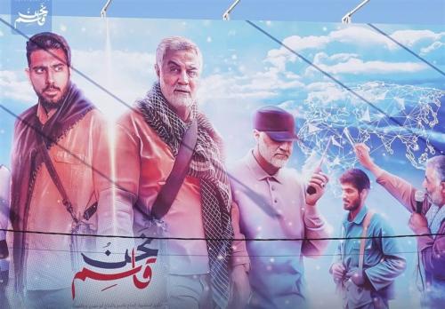  نصب دیوارنگاره‌هایی از سردار سلیمانی و ابومهدی المهندس در بیروت و بغداد + فیلم و تصاویر 