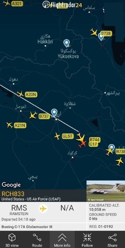عکس/ پرواز آمبولانس هوایی آمریکا به سوی اربیل