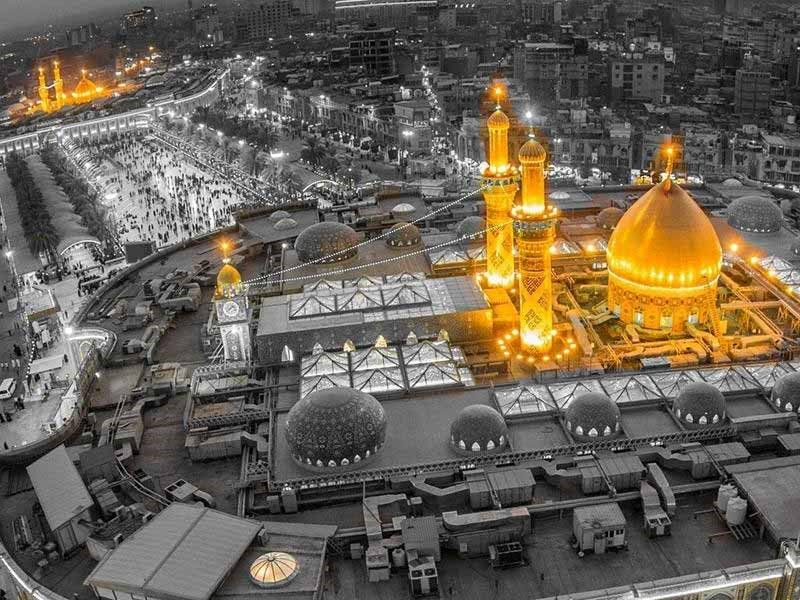  عکس/ حال و هوای شب ولادت امام حسن(ع) در کربلا