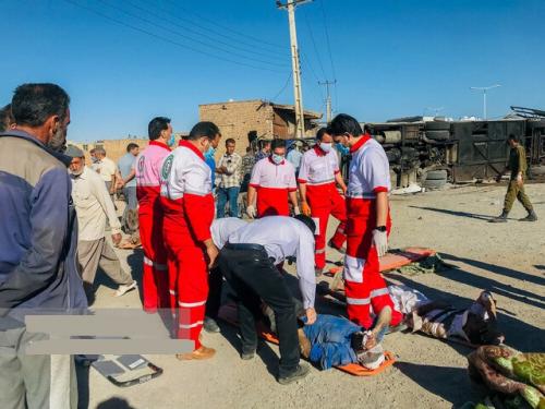  تصادف اتوبوس و تریلی در محور سربیشه