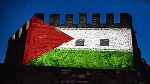 نقش‌بستن پرچم فلسطین در پایتخت شیلی 