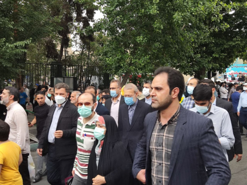 عکس/ حضور علی لاریجانی در راهپیمایی