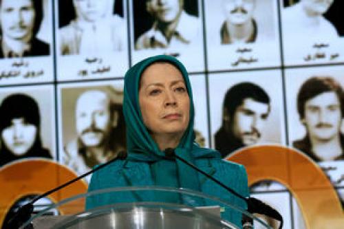 آتش زدن عکس مریم رجوی پشت مقر اشرف ۳ 