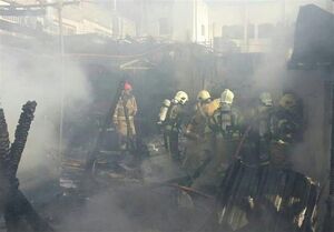 حریق گسترده یک باغ رستوران در فرحزاد