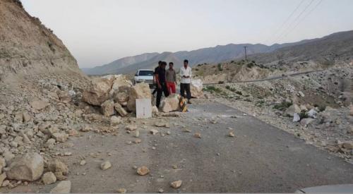 ریزش کوه در جاده کرج - چالوس 