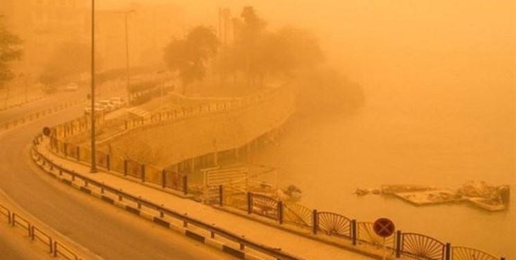  ویدئو/ اهواز غرق در گرد و غبار قرمز