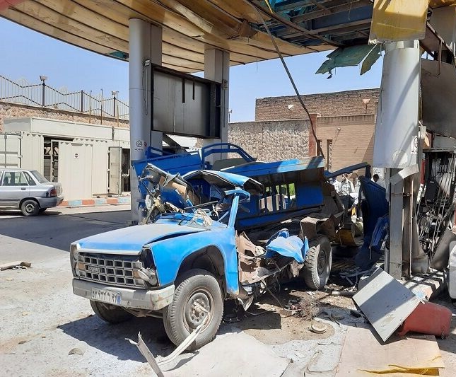 انفجار جایگاه سوخت در پی طوفان کهگیلویه 