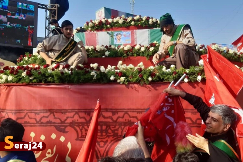 بدرقه پیکر مطهر شهدای مدافع حرم در تهران/ همسر شهید اسکندری: همسرم شهادت حسین گونه را در اعتکاف آرزو کرد 