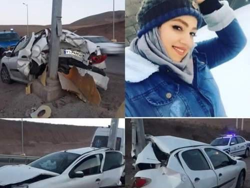فیلمی از صحنه تصادف «مائده جوانفر»